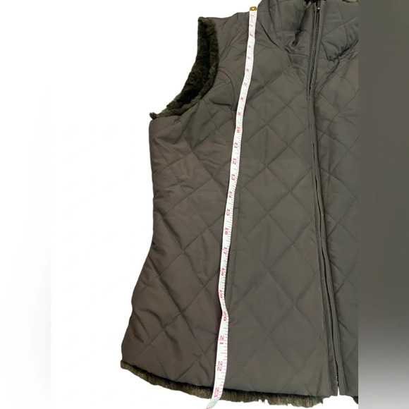 Weatherproof garment company reversible faux fur full zip up vest brown winter - Picture 8 of 16